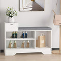 Leyo Shoe Storage Benches with Cushion Seating White Shoe Rack Bench Entryway Shoe Organizer Bedroom Dining Room Living Room…