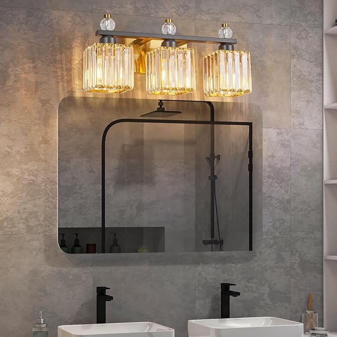 FDPBY 3-Light Modern Crystal Vanity Light