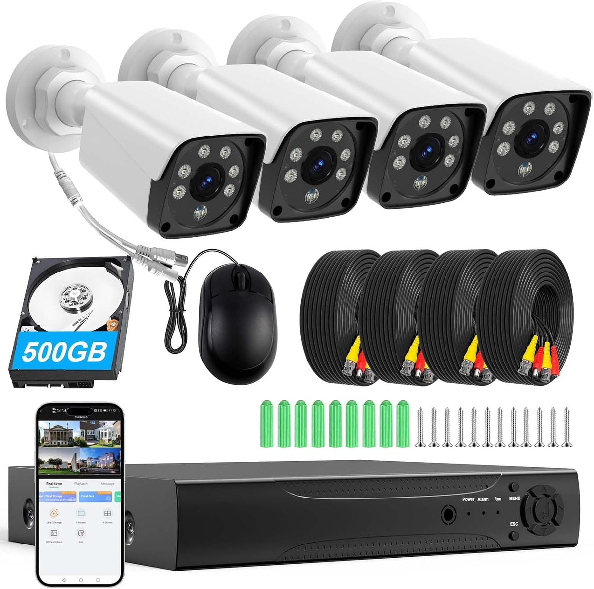 H.265+ Wired Security Camera DVR Kit System