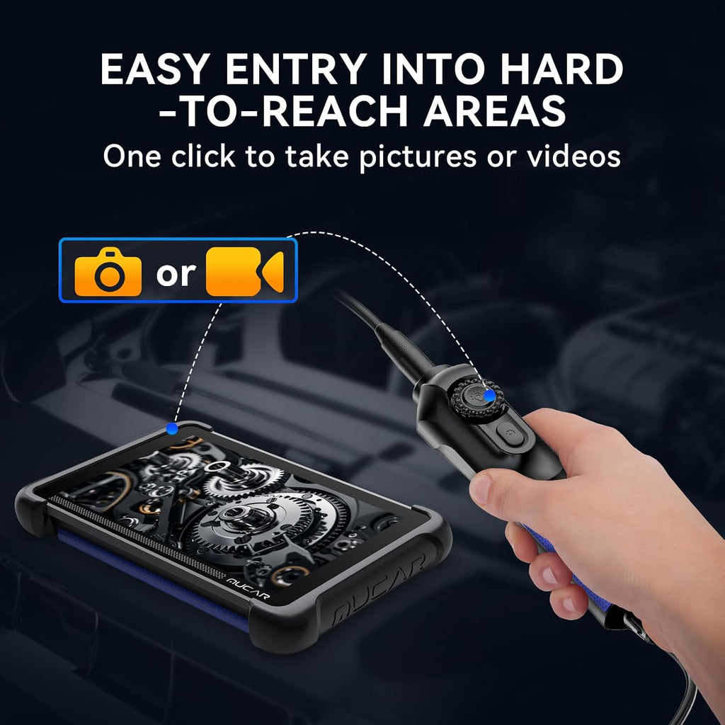 mucar e021 usb endoscope borescope, compatible with pc shown in use