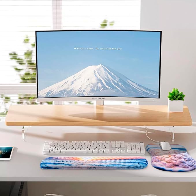 Mouse Pad Wrist Support, Laokiiy 2 in1 Keyboard Wrist Rest+ Ergonomic Mouse Pad