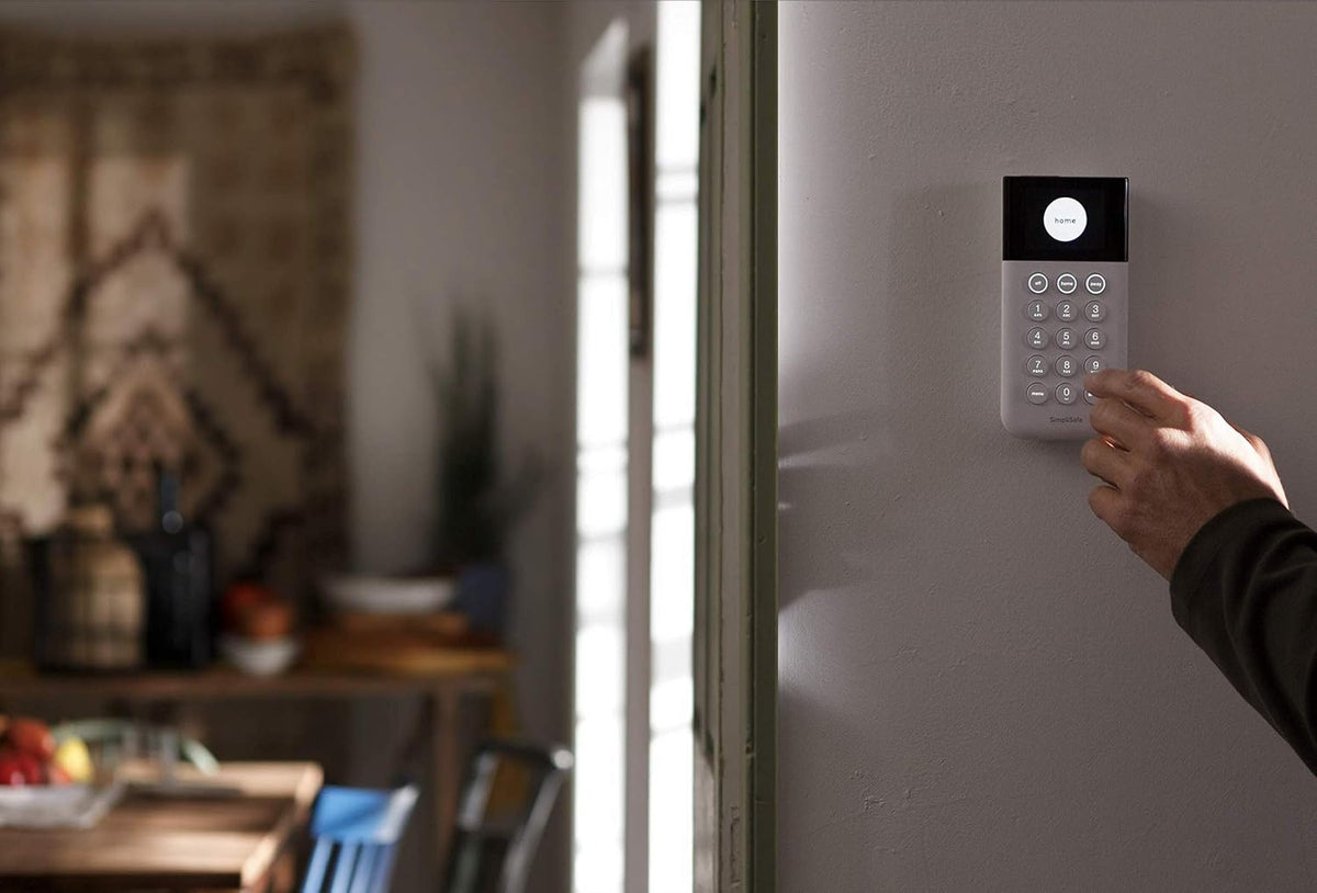 simplisafe wireless keypad - touch-to-wake technology - compatible showing dimensions