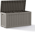 90 Gallon Outdoor Storage Box, Resin Deck Boxes Waterproof, Indoor Outdoor Bin for Package Delivery, Patio Cushions, Gardening Tools, Lockable, UV Resistant