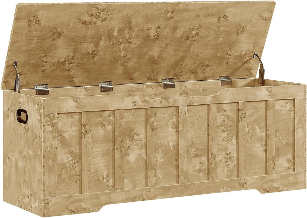 VANKILEY 51.2" Storage Chest Extra Large,Wooden Storage Bench(Rustic Gold)