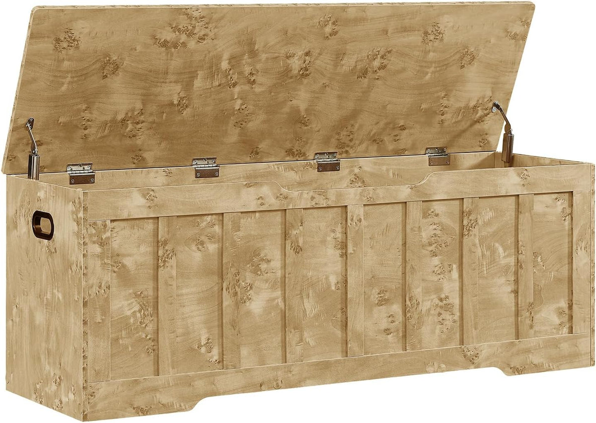 VANKILEY 51.2" Storage Chest Extra Large,Wooden Storage Bench(Rustic Gold)