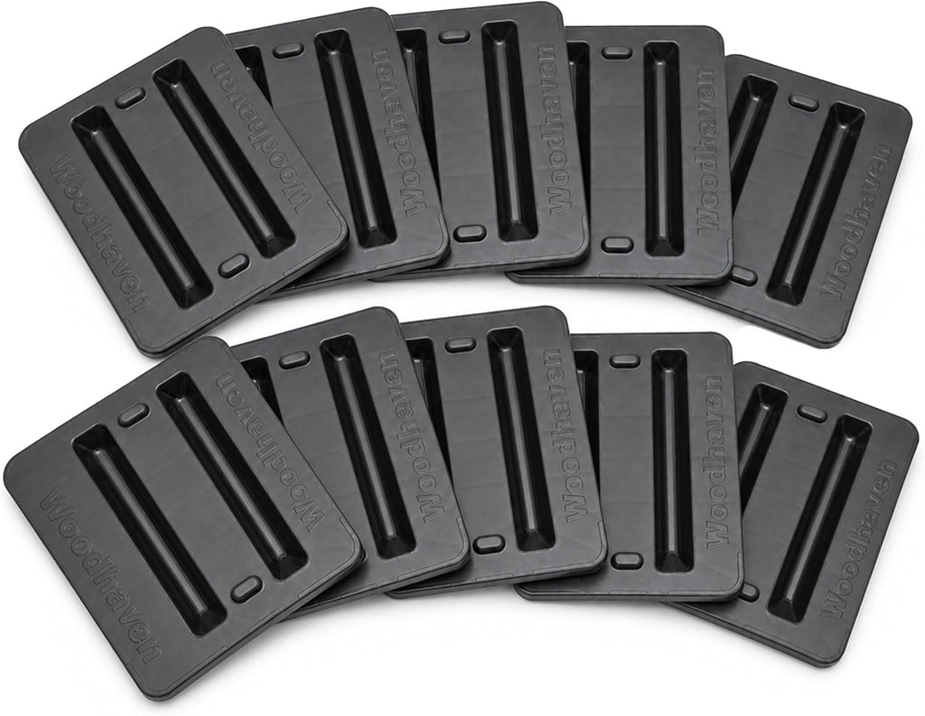 Woodhaven Firewood Rack Support Bases 10 Pack Black - Heavy Duty ABS Mold Injected Plastic - Fits Up To 1-5/8 Inch Tube - Fits Most All Firewood Racks - Made In USA