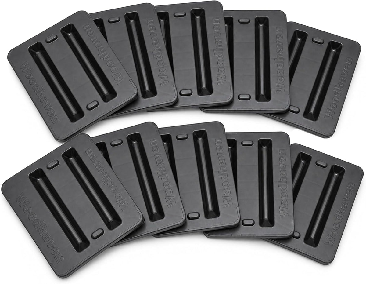 Woodhaven Firewood Rack Support Bases 10 Pack Black - Heavy Duty ABS Mold Injected Plastic - Fits Up To 1-5/8 Inch Tube - Fits Most All Firewood Racks - Made In USA