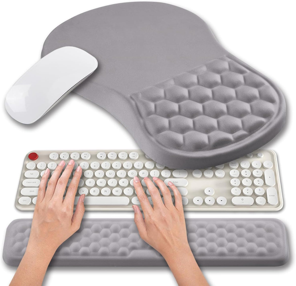 Hokafenle 2 In 1 Ergonomic Mouse Pad Wrist Support & Wrist Rest