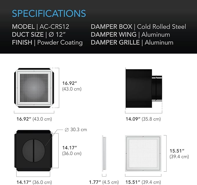 AC Infinity CLOUDWAY Whole House EC Fan S12, 1600 CFM