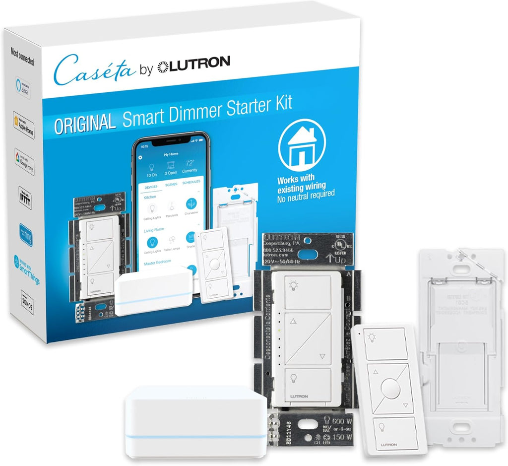 Lutron Caseta Original Smart Dimmer Switch Kit w/ Hub,