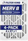 Filter King 4x27x1 Air Filter | 4-PACK | MERV 8 HVAC Pleated A/C Furnace