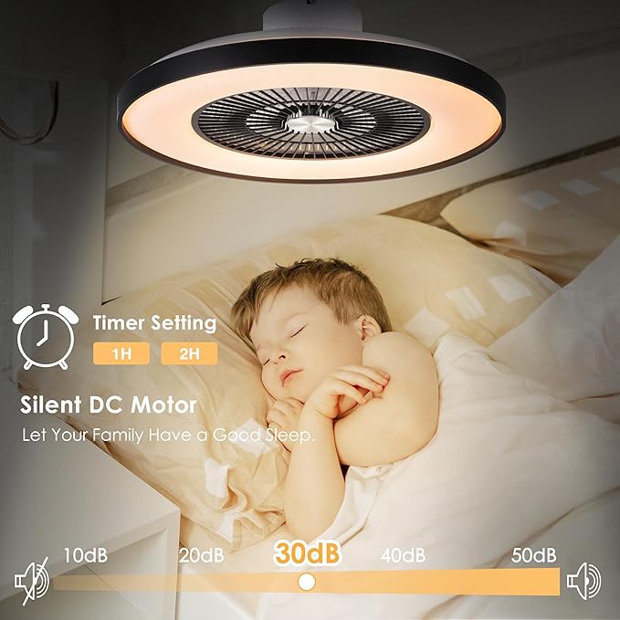 HUMHOLD 24" Bladeless Ceiling Fans