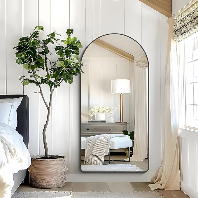 Arched Bathroom Mirror, Wall Mounted Mirror, Living Room, Hanging or Leaning