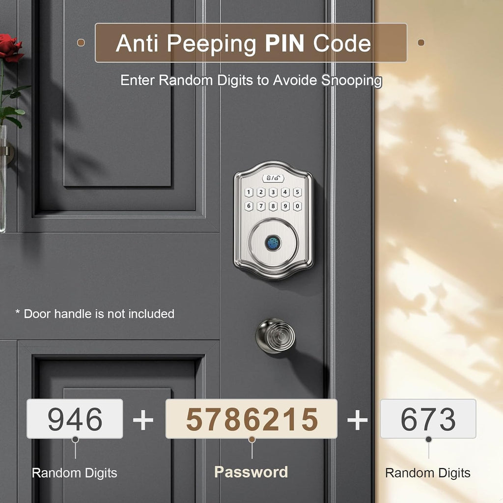 52hz fingerprint door lock, keyless entry door lock, package contents