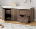 LVB Entryway Bench with Storage, 40" Shoes Bench with Padded Cushioned Seat