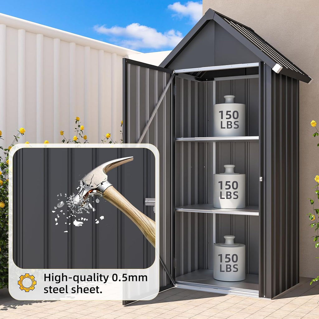 aecojoy 70'' tall vertical outdoor storage cabinet waterproof, close-up detail