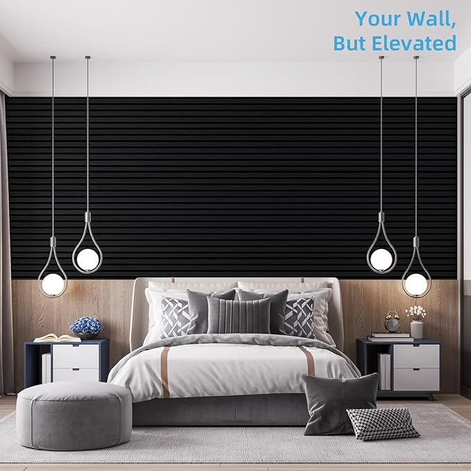 Art3d 4-Piece 94 x 12.6 Inch Acoustic Lightweight Slat Wall Panel