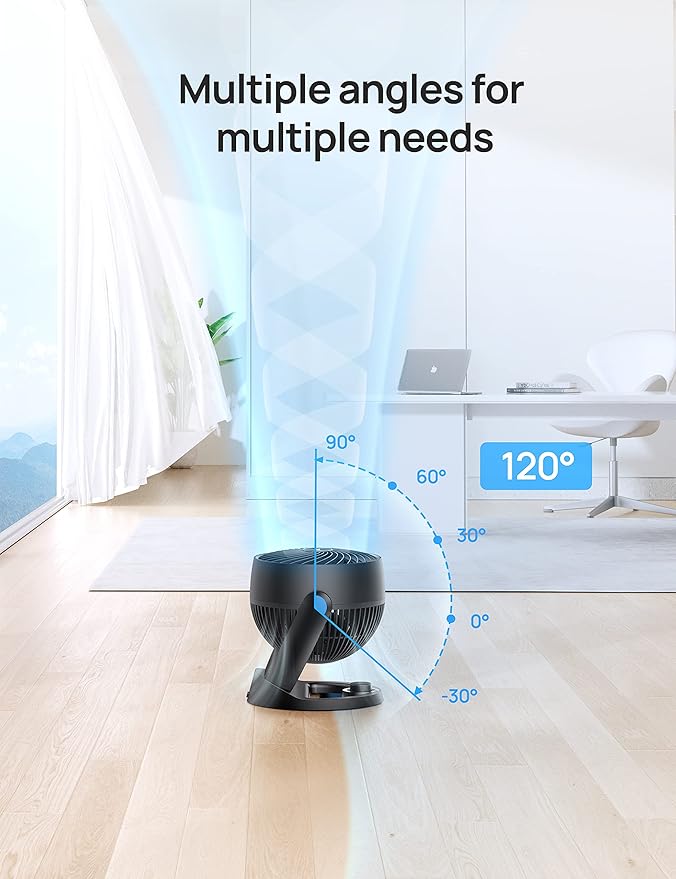 Dreo Fan for Bedroom, 12 Inches, 70ft Powerful Airflow, 28db Quiet Table Air