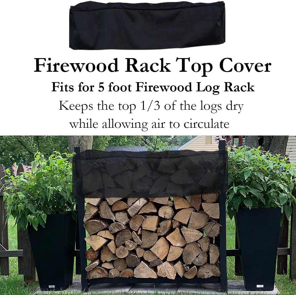 firewood rack top cover waterproof replacement for 5 shown in use