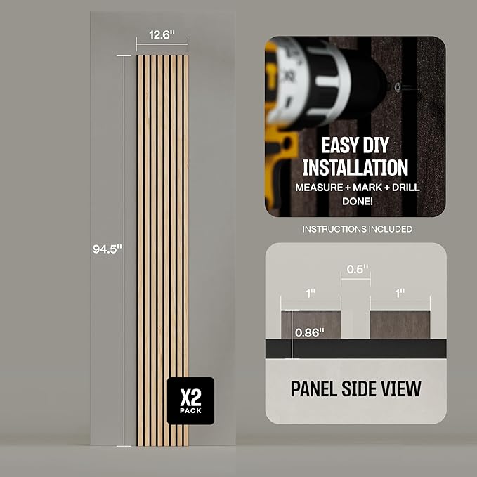 2-Pack Wood Panels for Wall