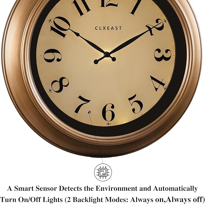 CLXEAST 18 Inch Glow in The Dark Wall Clocks
