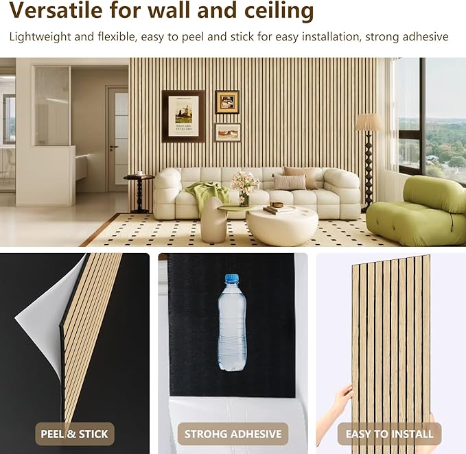 ARMURO Wood Slat Wall Panel 2 PCS