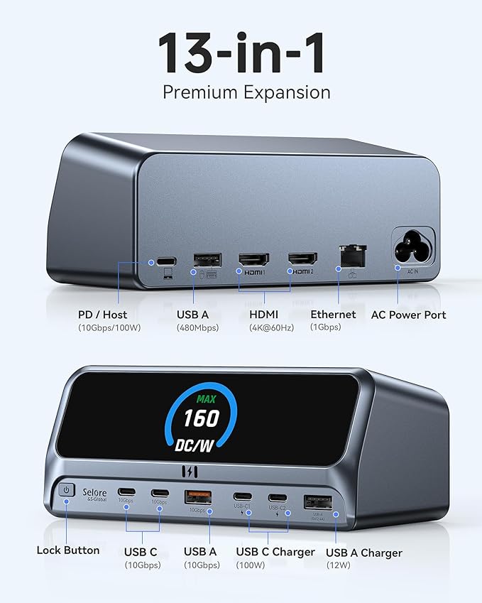 Selore 13-in-1 Laptop Docking Station