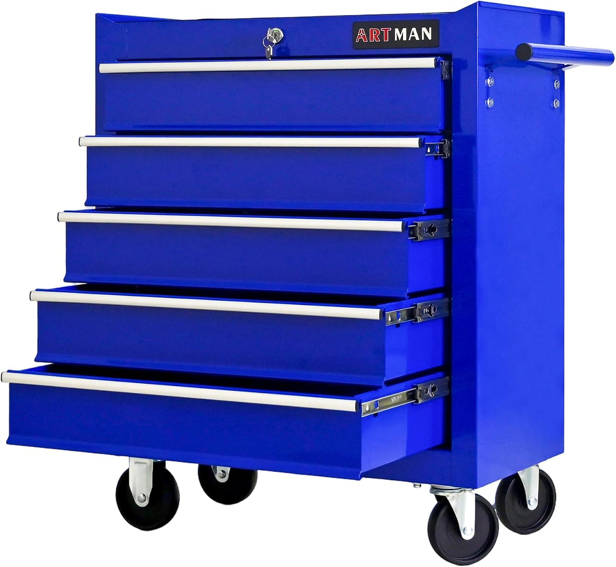 5 Drawers Rolling Tool Chest on Wheels, Multifunctional Tool Cart Tool Storage, Drawers Rolling Tool Trolley Organizer Tool Case for Garage,Warehouse,Workshop,Repair Shop (5 Drawers-Blue)