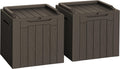 Flamaker 2 Pack Deck Box 31 Gallon Waterproof Resin Storage Box with Lid