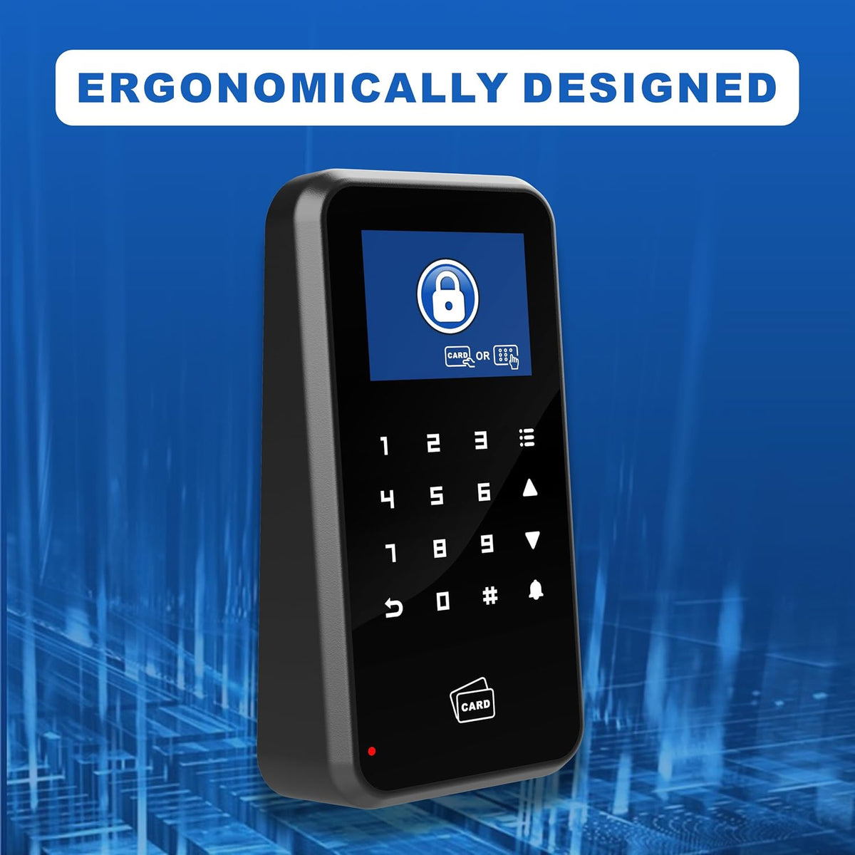 uhppote wifi access control keypad 2.4-inch display touch showing dimensions