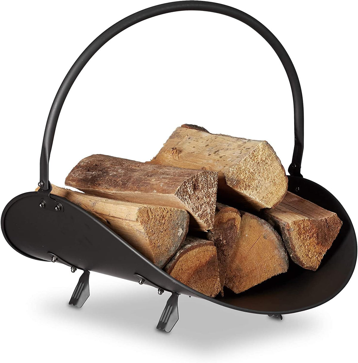 black log holder indoor and outdoor firewood rack showing dimensions