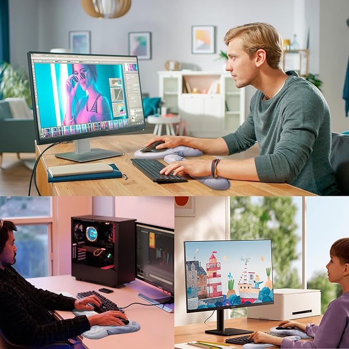 Mouse Pad Wrist Support, Laokiiy 2 in1 Keyboard Wrist Rest+ Ergonomic Mouse Pad