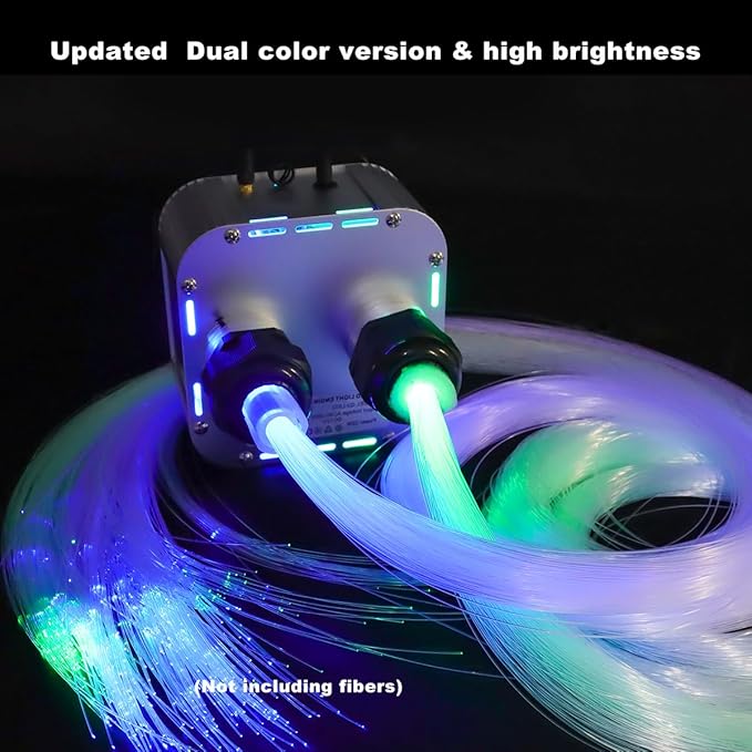 AZIMOM Dual Color 32W High Brightness Twinkle Fiber Optic Light Source RGBW