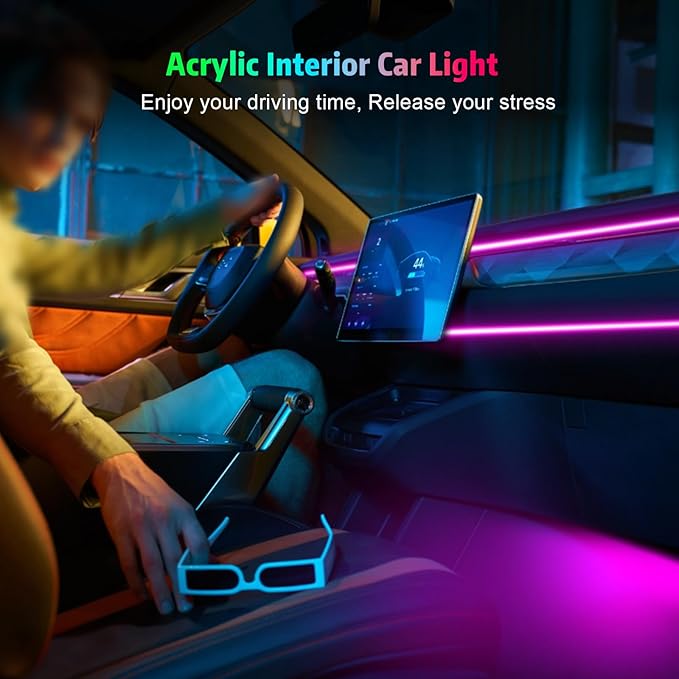 Acrylic Interior Car LED Strip Light, AMKI Car Neon Light