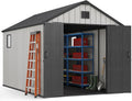 Jocoevol Heavy Duty Storage Shed, 8x12FT Resin Outdoor Shed for Backyard