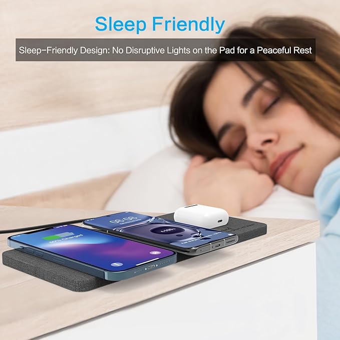ZealSound Triple Wireless Charger, Charging Pad, Ultra Slim Fast 3x10W Charger