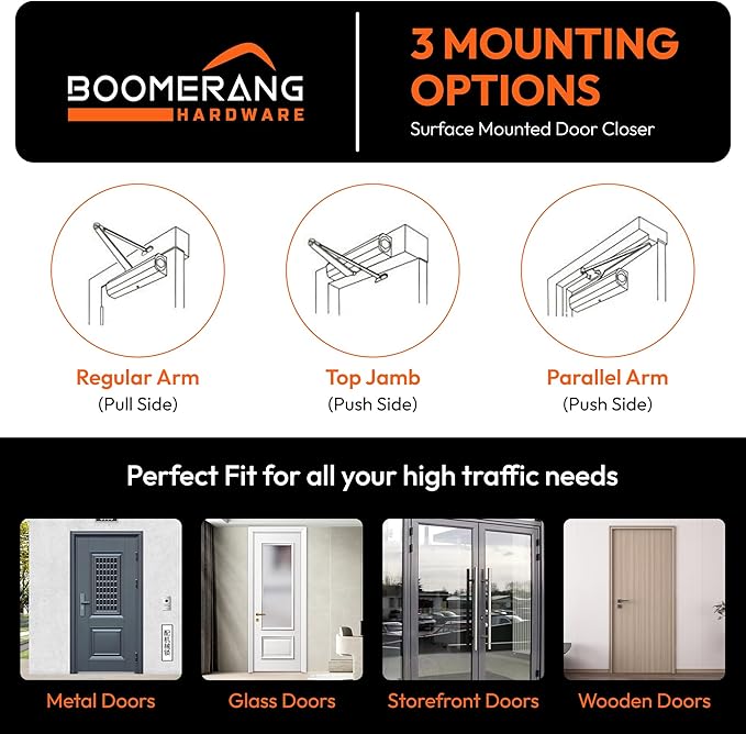 Boomerang Medium Duty Automatic Commercial Door Closer
