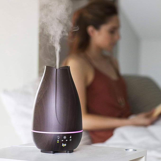 HealthSmart Essential Oil Diffuser, Cool Mist Humidifier and Aromatherapy (Pack of 2)