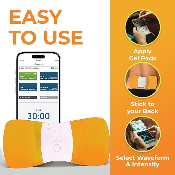 WiTouch Pro TENS Unit for Back Pain Relief & Recovery, Wearable Muscle