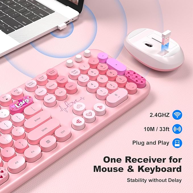 MOFII Wireless Keyboard and Mouse Combo, Full Size 2.4G Plug and Play