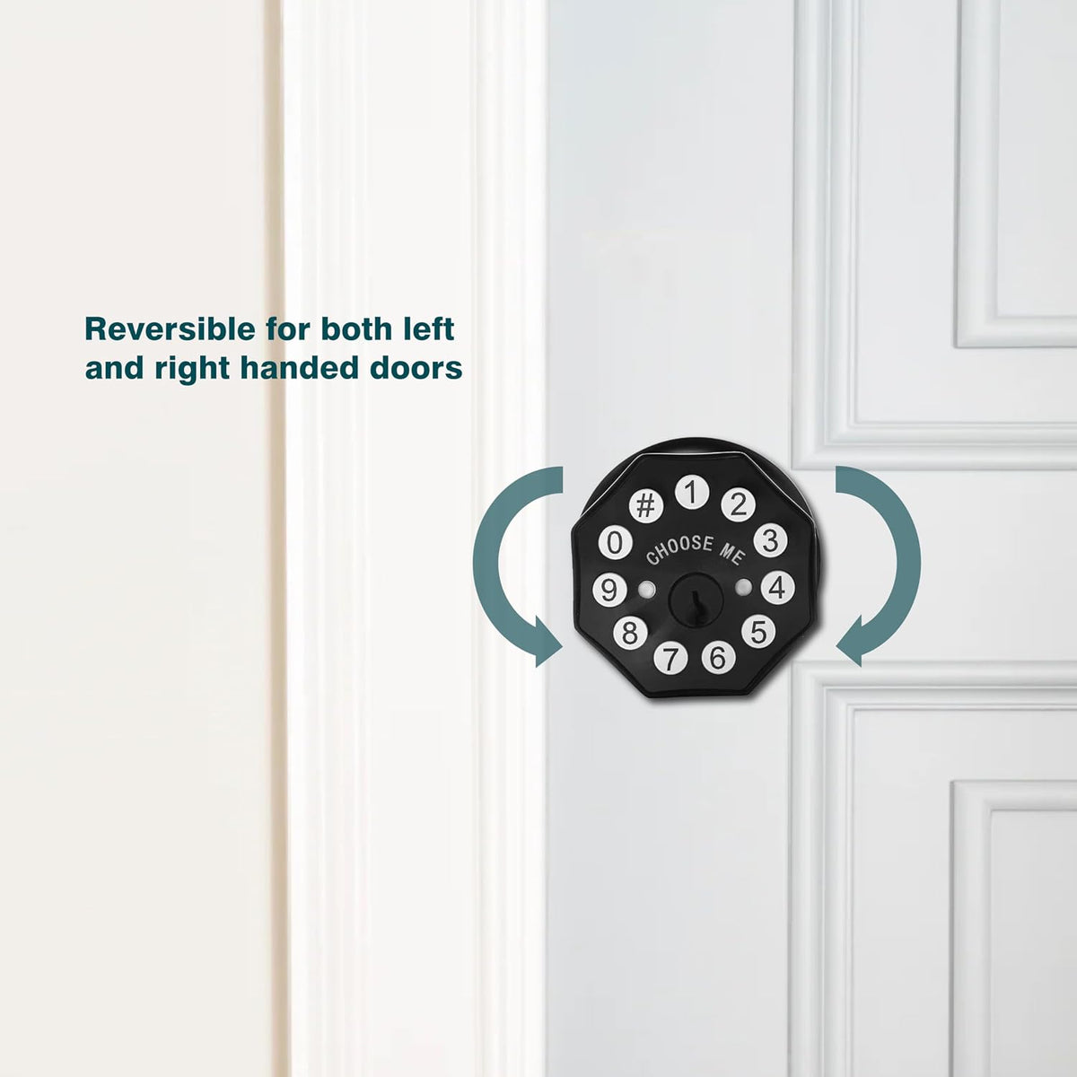 Door Knob with Keypad and Key, Keyless Entry Door Lock,Smart Digital Knob Unlock by Passcode/Keys/USB backuplock,Electronic Door Knob for Home Bedroom Apartment Garage Office Security,Black