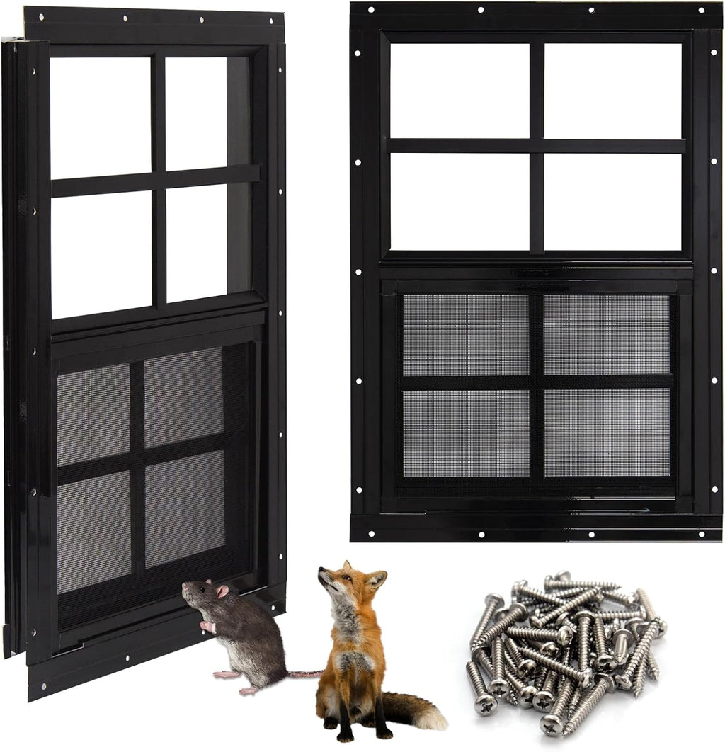 neatiease upgraded shed windows 2 pack, 24" x shown in use