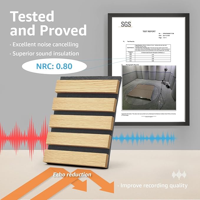Art3d 2 Wood Slat Acoustic Panels (2-Pack)