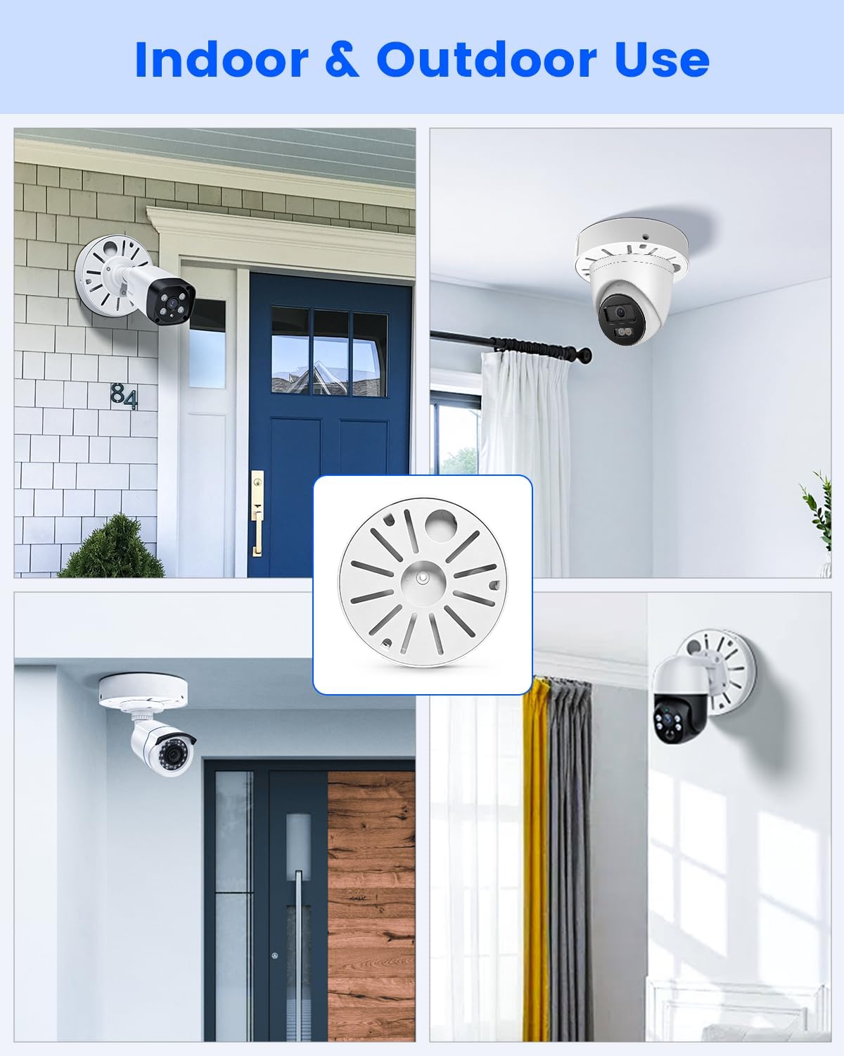 metal security camera junction box, cable concealment base, view 10
