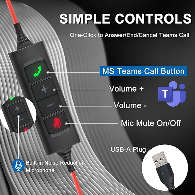 Callez USB Headset with ENC Dual Mic Noise Cancelling