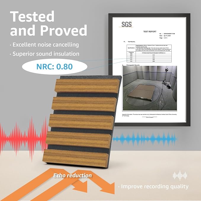 Art3d 2-Pack Acoustic Wood Slat Wall Panels
