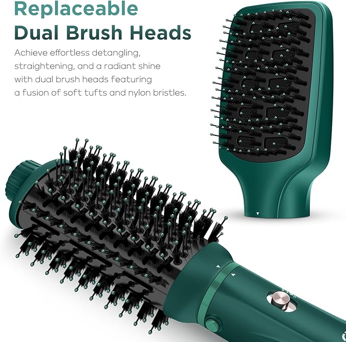 IG INGLAM Hair Dryer Brush, 4-in-1 Detachable Blow Dryer Brush, Ionic Diffuser