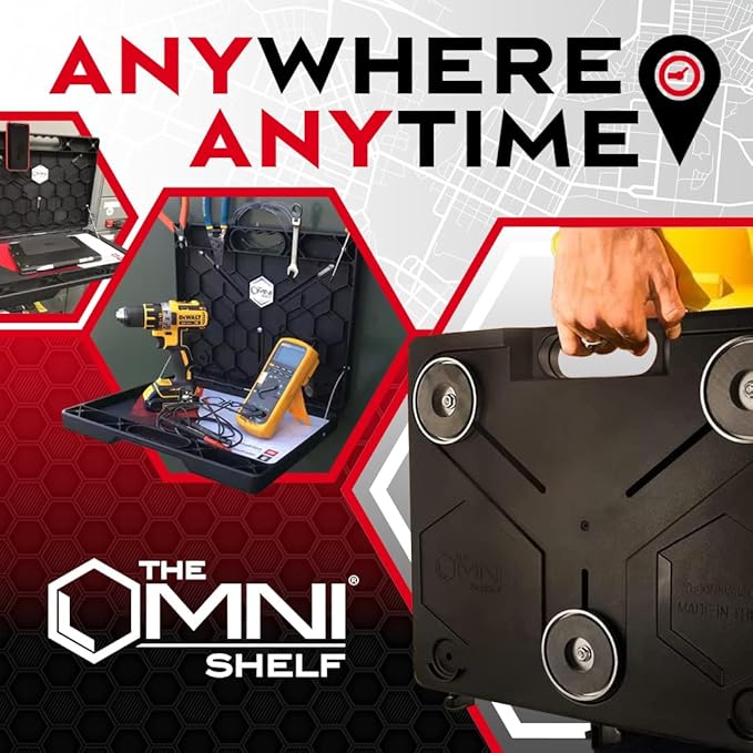 The OmniShelf Magnetic Portable Workstation + Toolbox, Computer & Laptop Stand (5 Count)