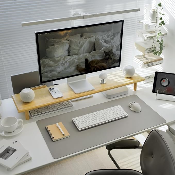 ROCDEER Bamboo Dual Monitor Stand Riser