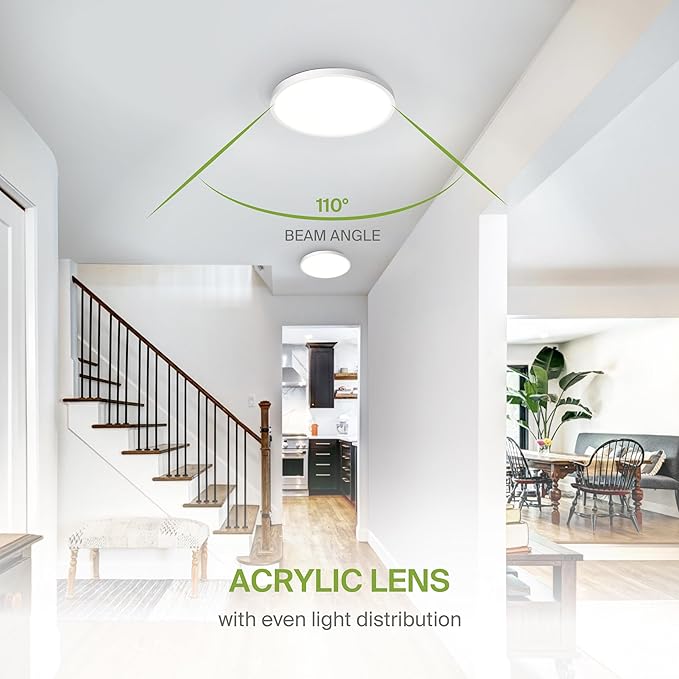 ASD LED 12" Round Flush Mount Ceiling Light Fixture, Low Profile Surface (12 Pack)